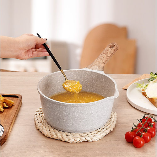 麦饭石宝宝辅食锅婴儿煎煮一体多功能小奶锅不粘锅家用电磁炉适用