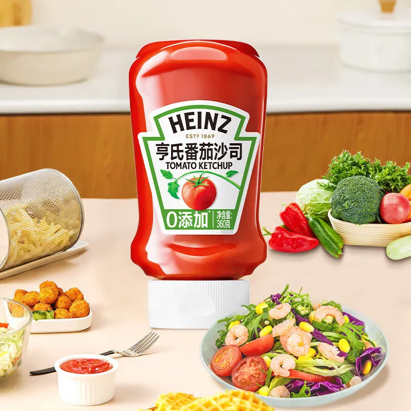 亨氏番茄酱360g挤压瓶装家用儿童无添加剂色素0低脂薯条蕃茄沙司