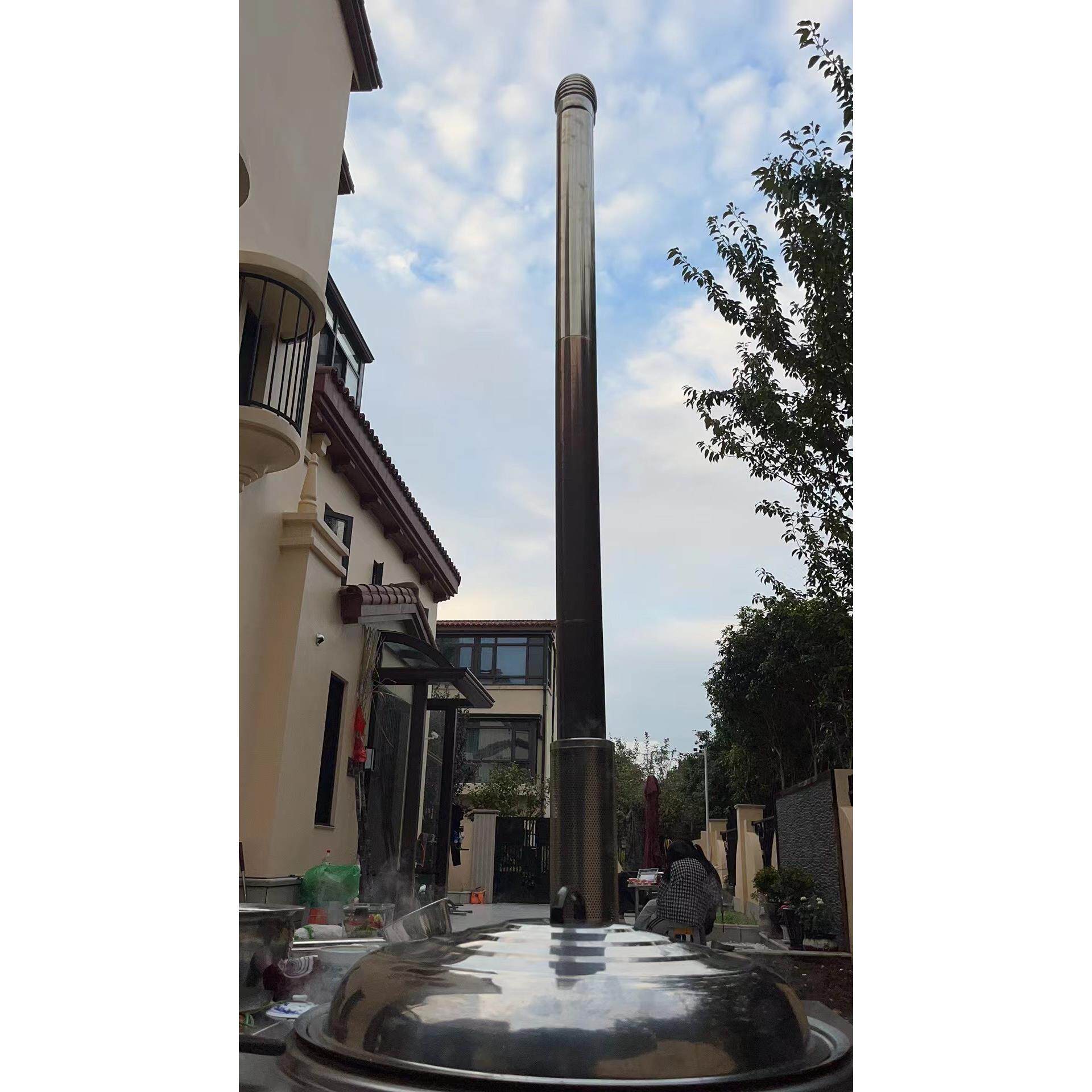 不锈钢烟筒烟管弯脖三通雨帽家用野外户外