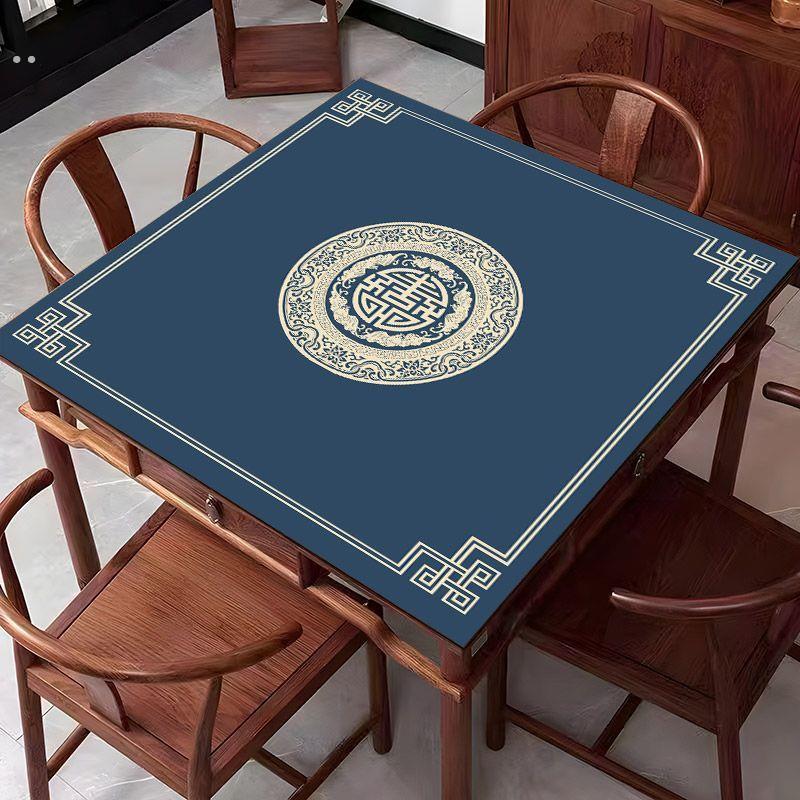 桌布方桌麻将桌新款加厚麻将垫红色德州扑克静音桌面遮丑垫子消音