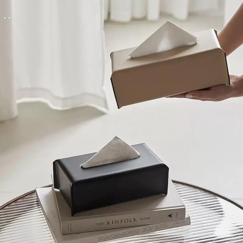 法式抽纸盒客厅轻奢高级感卫生纸巾盒黑色极简高档艺术餐巾纸盒