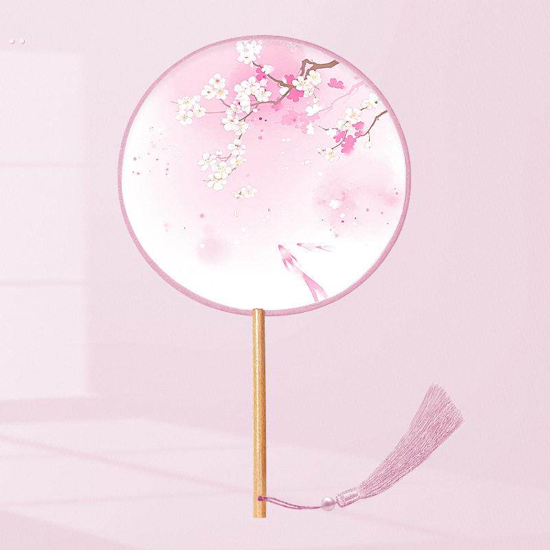 扇子刺绣团扇古风仙气汉服宫扇机绣少儿旗袍舞蹈专用女童拍照苏绣