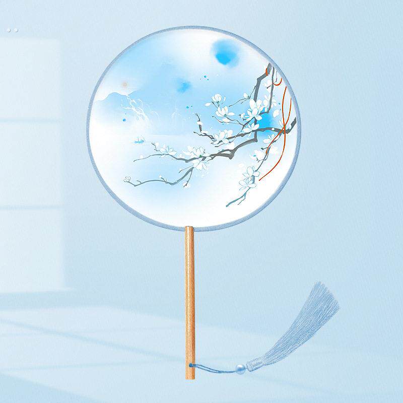 扇子刺绣团扇古风仙气汉服宫扇机绣少儿旗袍舞蹈专用女童拍照苏绣