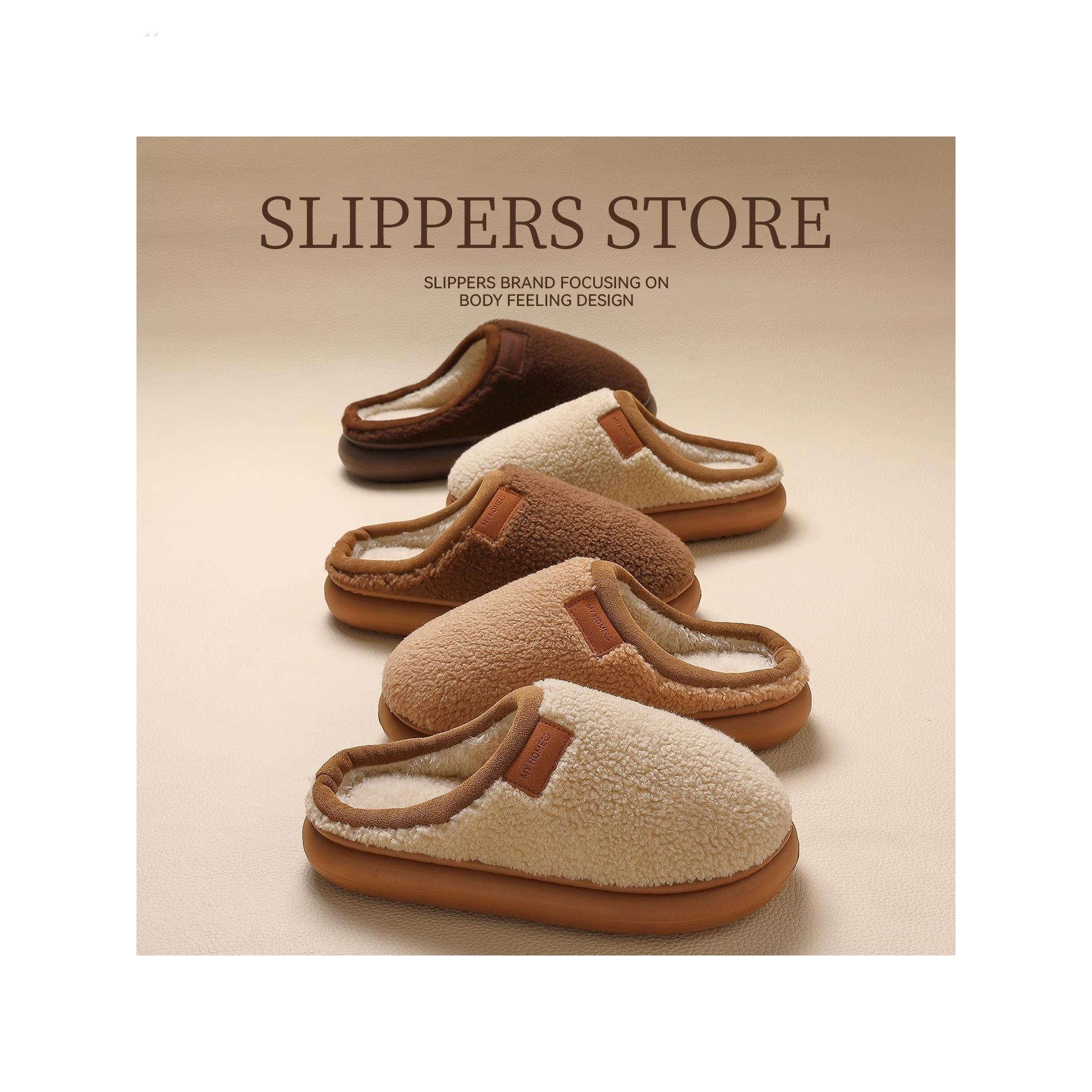 秋冬毛毛绒棉拖鞋女士冬季2025新款室内家居家用情侣保暖加厚棉鞋