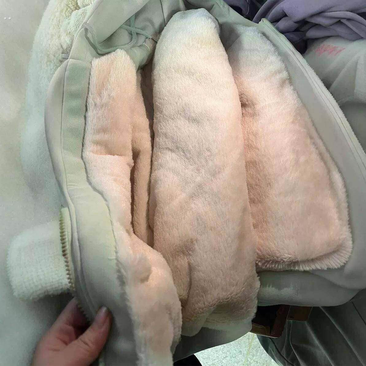 卫衣厚外套女秋冬2024新款小个子加绒加厚韩系开衫羊羔绒深秋冬季