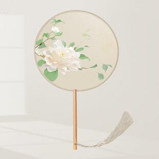 扇子刺绣团扇古风仙气汉服宫扇机绣幼儿旗袍舞蹈专用女童拍照苏绣