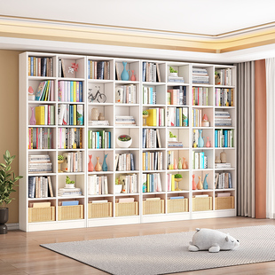 实木儿童书架落地式书架书架学生客厅储物柜图书馆展示图画书架
