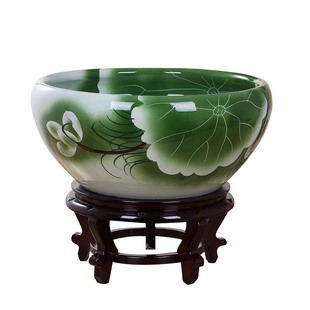 荷花专用缸养睡莲的专用盆荷花碗铜钱草水培专用盆水培花盆陶瓷大