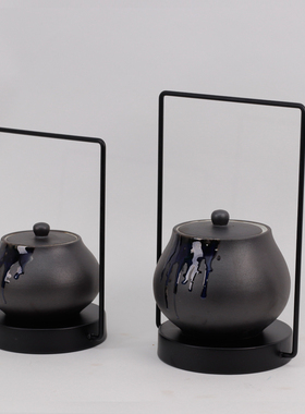 新中式现代简约陶瓷罐样板房间电视柜客厅书柜玄关装饰品禅意摆件