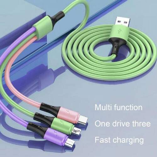 极速5A Data Cable 3-in-1 Fast Charging Super Long Multi USB