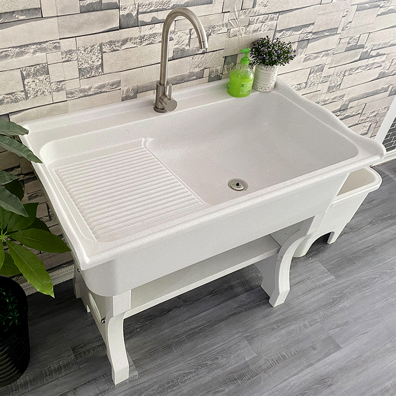石英石水槽洗衣池洗衣盆带搓板家用一体石头洗衣槽阳台庭院室外