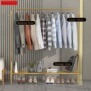 Stand Hangers Clothing Rack with Wheels Metal Modern Hanger