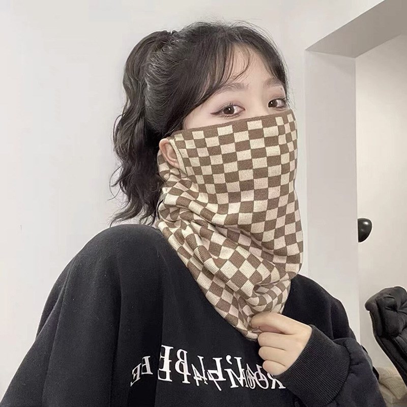 围脖女冬季防风面罩2024新款防风防寒保暖高颜值秋冬加绒护颈围巾