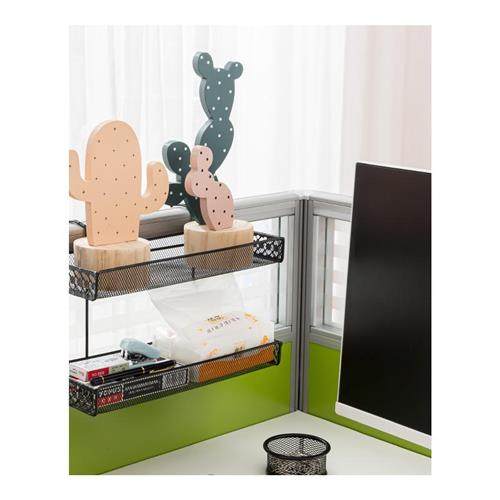 创意多功能金属笔筒办公桌隔板屏风工位悬挂式笔桶收纳盒办公室整