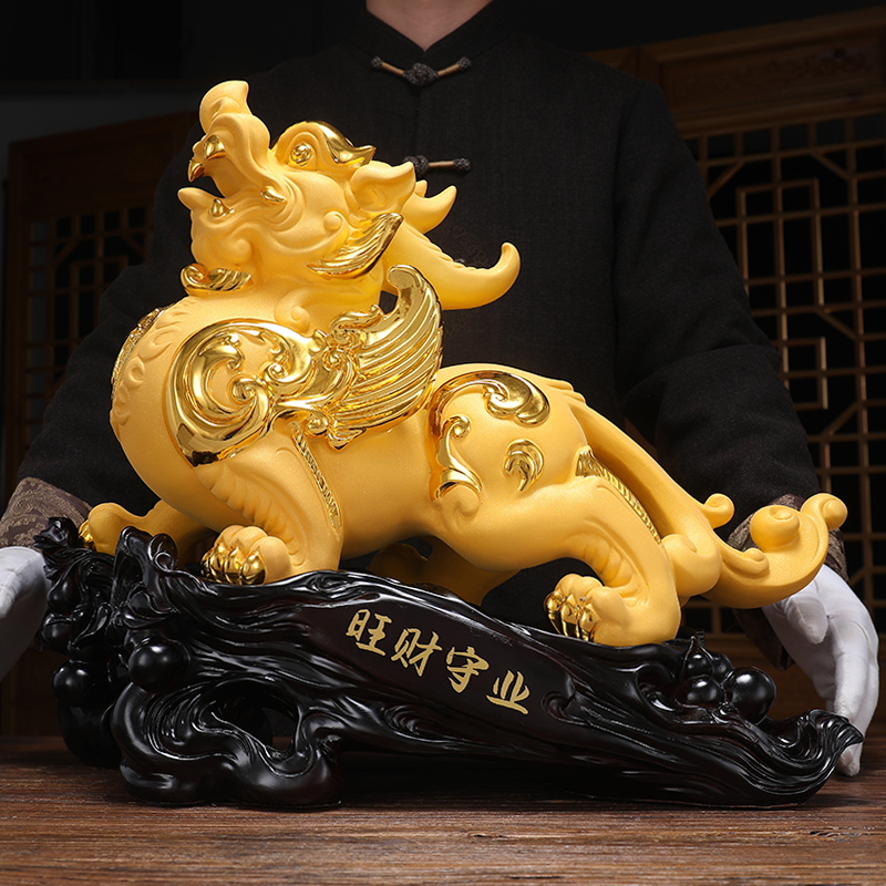 招财貔貅摆件大号一对家居客厅装饰品开业礼品收银台振翅得财摆设