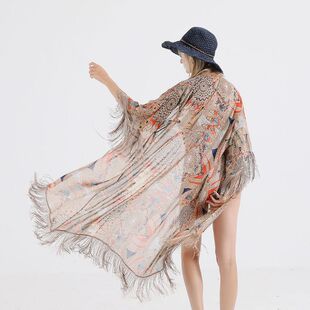 Half 极速Womens Summer Cardigan Boho Chiffon Womens Sleeve
