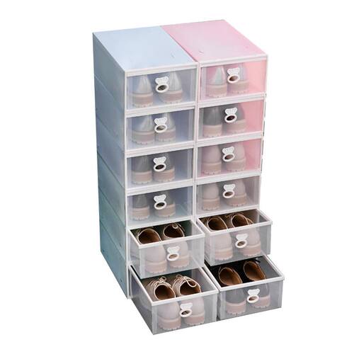 极速10pcs Transparent plic shoe box dustproof Shoes cabine