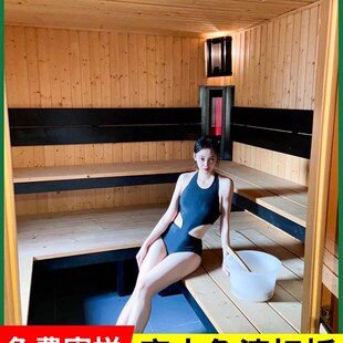 桑拿板墙板悬吊式天花板实木免漆扣板天花板木板阳台防腐木汗蒸房