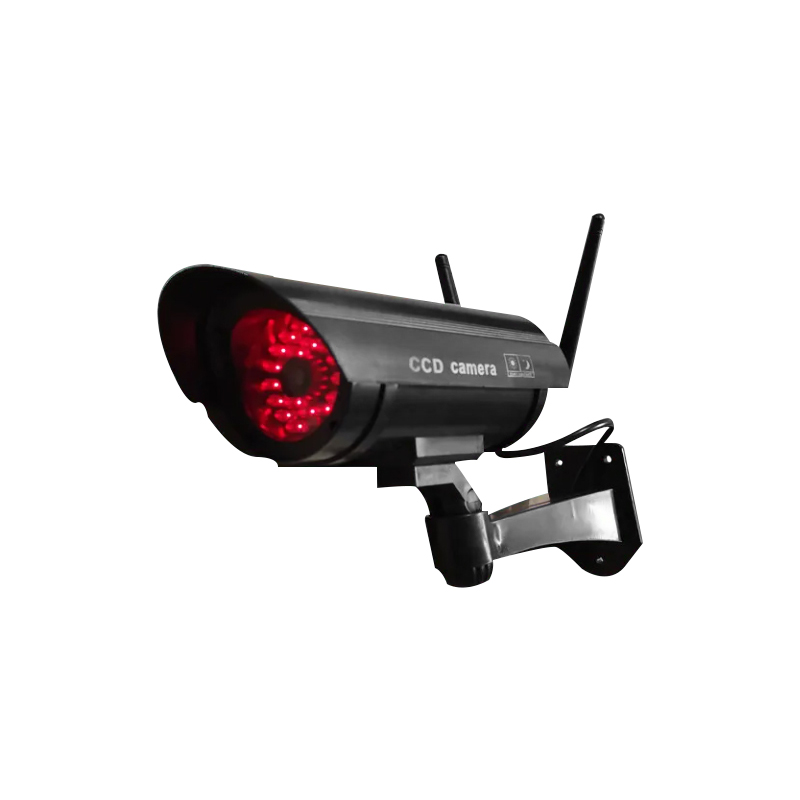 插电式满屏红灯假摄像头仿真监控黑色天黑自动亮仿真摄像头模型