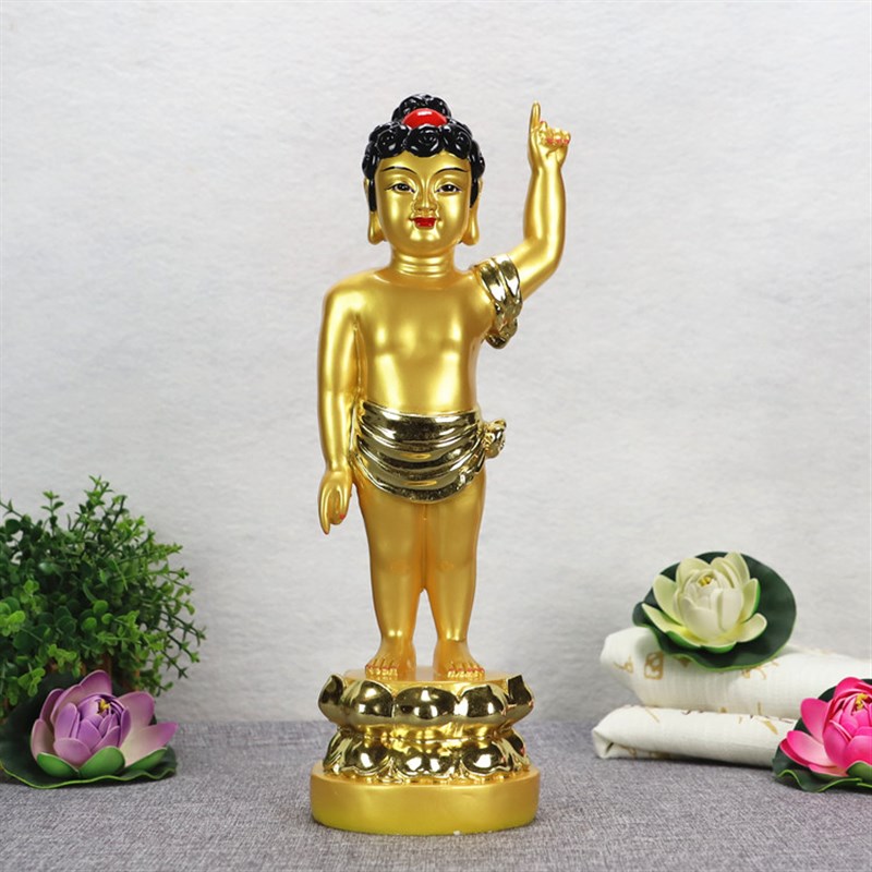 中式佛堂10寸左右手太子佛浴佛唯我独尊释迦牟尼佛摆件寺庙佛像