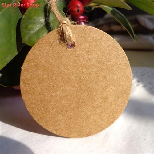 .100pcs Round Kraft Paper Tag Blank DIY 3cm 3.5cm 4cm 4.5cm