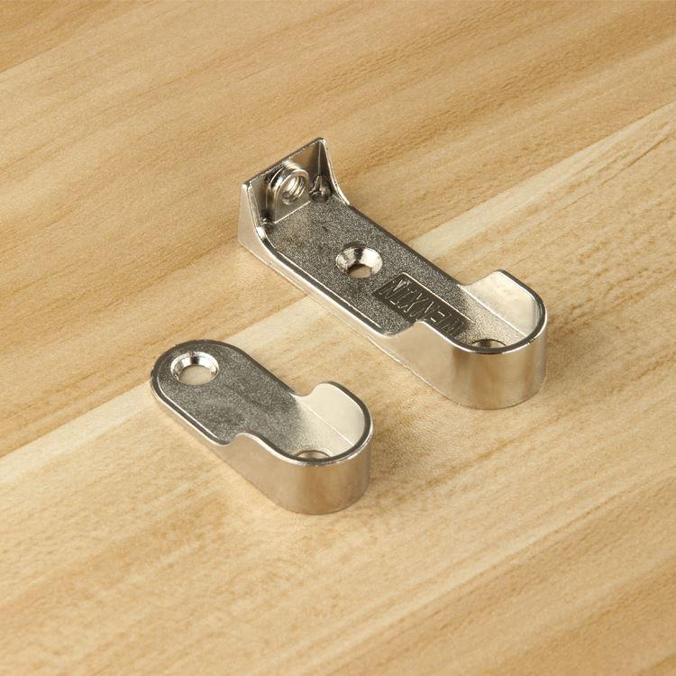 加厚衣柜挂衣杆衣橱晾底座五金卡扣挂钩不锈钢托支架配件固定法兰