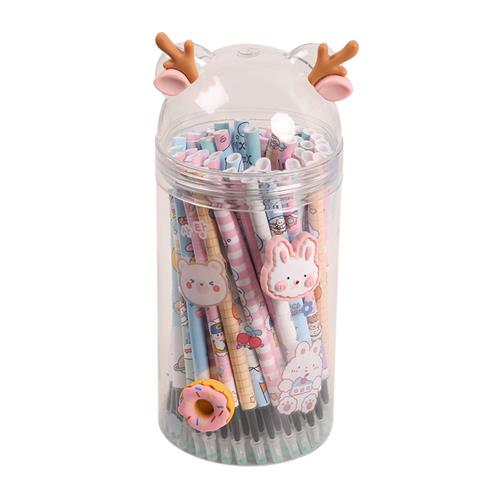 st笔头笔芯按动式0.5黑色可爱女生款高颜值圆珠笔速干中性笔替芯