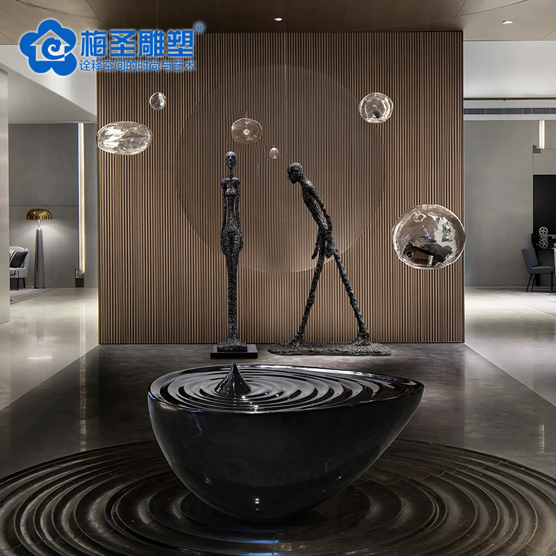 酒店大堂创意水滴落地雕塑摆件售楼部大厅大型玻璃钢艺术装饰品