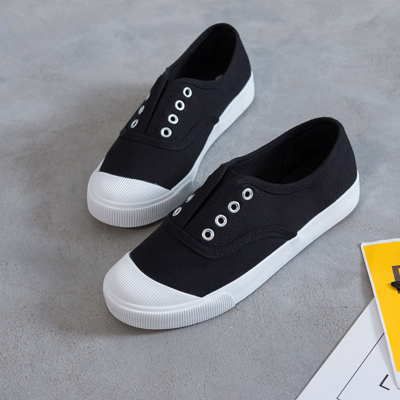 大码女帆布鞋女鞋40-43码平底休闲单鞋41黑色板鞋42工作鞋孕妇鞋