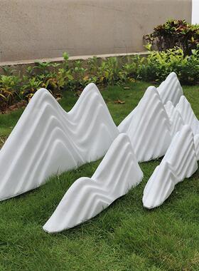 室内白色假山切片组合别墅庭院雪浪石装饰户外微景观石头造景直销