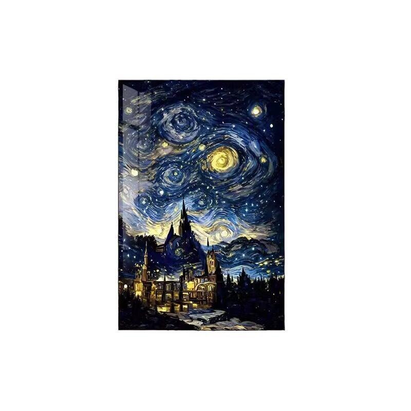 梵星空霍格沃兹城堡客厅装饰画背景墙抽象名画油画卧室玄关挂画
