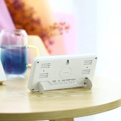 薄款桌面挂墙时钟 简约家用温度湿度便携学生宿舍床头电子闹钟表