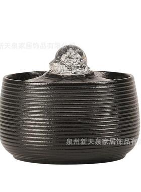 招财风水球陶瓷流水摆件循环水客厅茶几公室桌面加湿喷泉装饰品