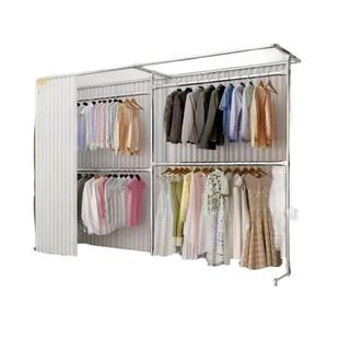 镀锌管晾衣架两层挂衣架上下衣架落地立式新款多层