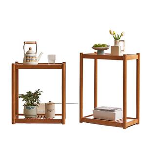 实木机箱置物架电脑主机放置柜双层打印机支架托架边柜可移动底座