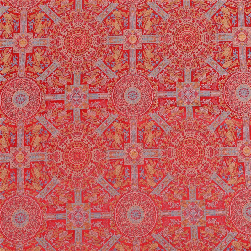 新中式国风仿宋锦提花面料汉服马面裙马甲背心立体浮雕织锦缎布料