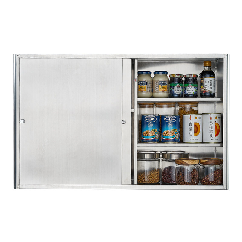 304不锈钢吊柜墙壁柜 厨房推拉门厨房橱柜挂墙移门趟门置物储物柜