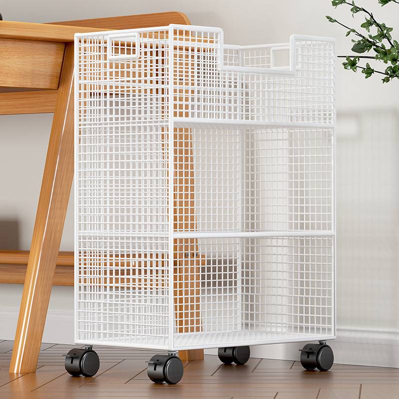 书架落地置物架移动书柜带轮小推车宿舍放书的柜子小型床头收纳柜
