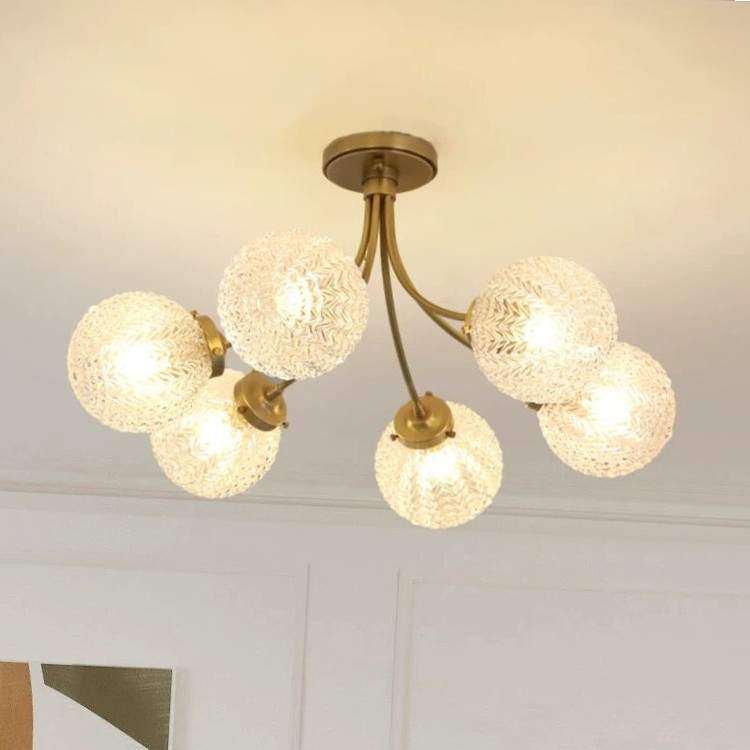 美式全铜玻璃球客厅吊灯设计师餐厅卧室法式轻奢现代铜吸顶灯具,3C数码配件,USB灯,淘宝优惠券,粉丝福利购,淘宝优惠卷