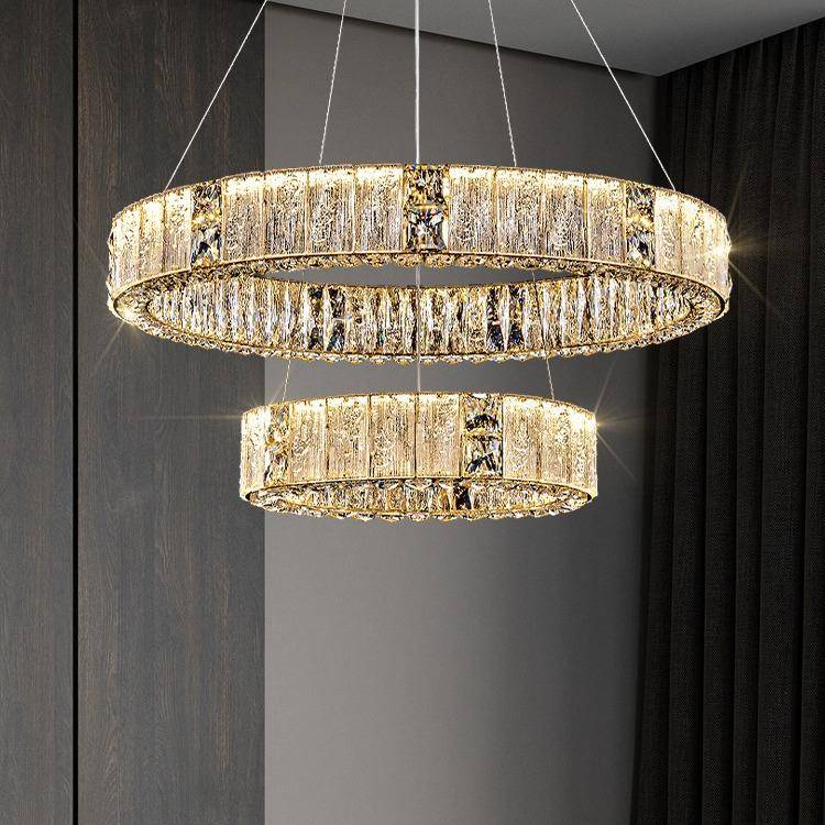 客厅吊灯现代简约水晶灯2024新款轻奢主灯高端大气别墅餐厅卧室灯