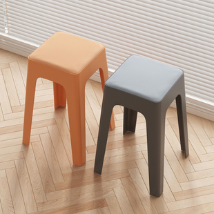 速发塑料凳子家用加厚轻奢板级感软包高凳客叠放独凳餐桌凳可人备