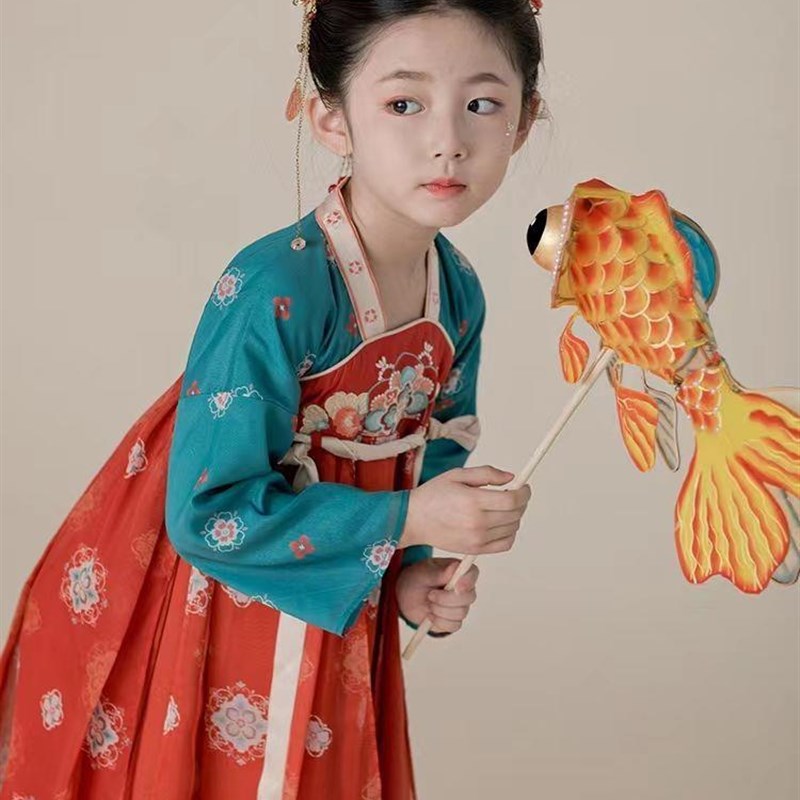 速发儿童汉服童古装超良襦裙改仙六一舞台装连衣裙宝儿宝童唐朝汉