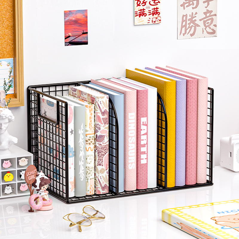 速发桌面文物架收纳盒多层文件框办置A4资料架学生立式书架公件架