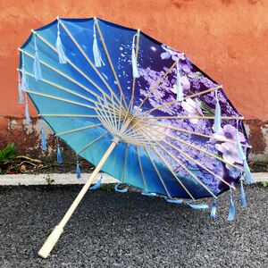速发流苏油纸伞古风仙配汉服的伞古蹈童装儿舞防雨防晒实用道具