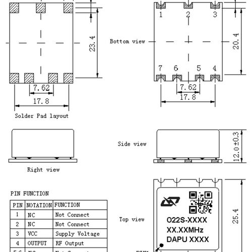 速发全新 OCXO恒温晶振 DAPU 022S-1802 10MHZ 5v
