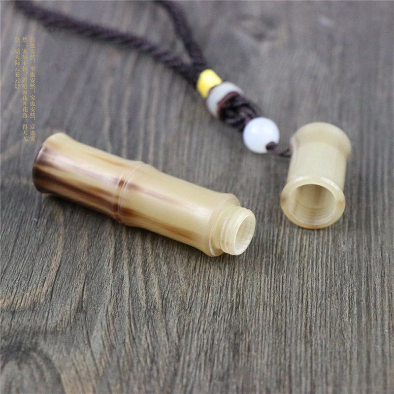 速发牛角竹节高档银牙签筒随身小巧方便携带牙签盒个性精美手把件