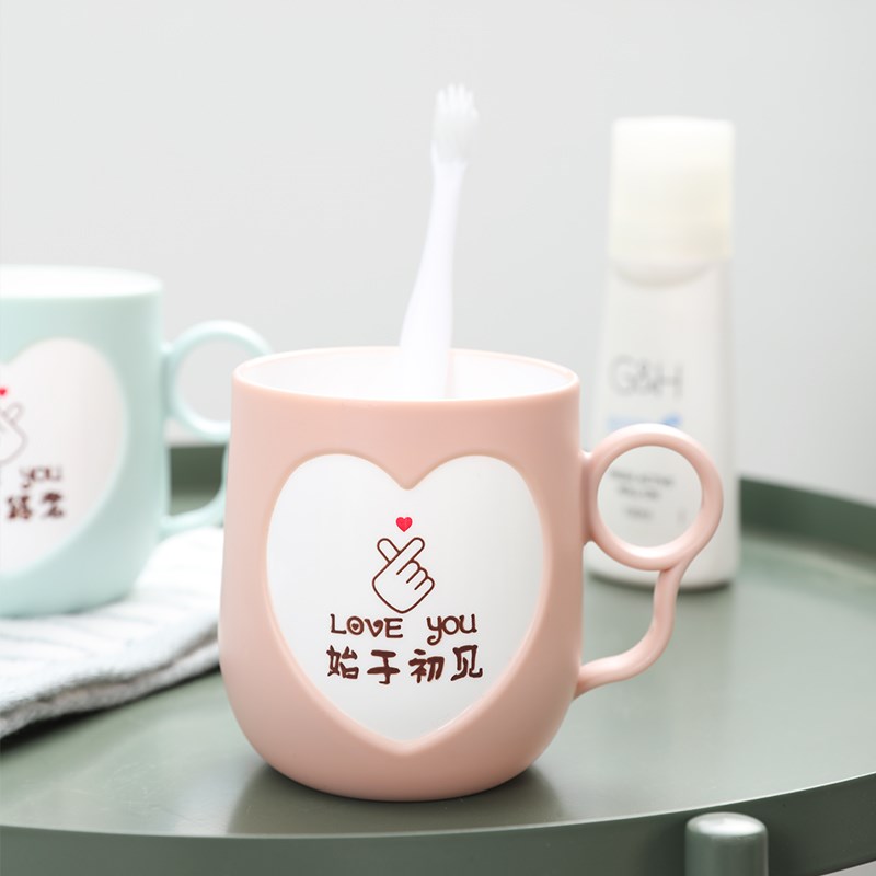 现货速发情侣洗漱口杯简约家用刷牙杯子牙桶可爱牙缸杯套装一对牙