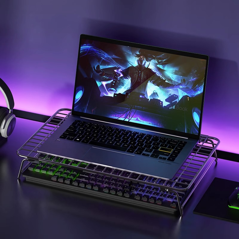 速发电脑架桌高架散热架增面支架托悬收底座空纳烧烤架子