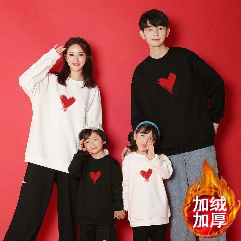 速发绒子装卫衣秋款一姐三口秋冬加亲长袖母子母装家弟洋气上衣