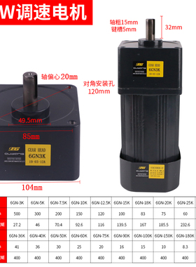 速发250W齿轮调速6IK2小0RG-C正速机5型带220V减反转可调